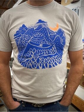 Slow Loris Men’s 2XL Night Ride T Tee Shirt Light Gray Mountain Biking Graphic